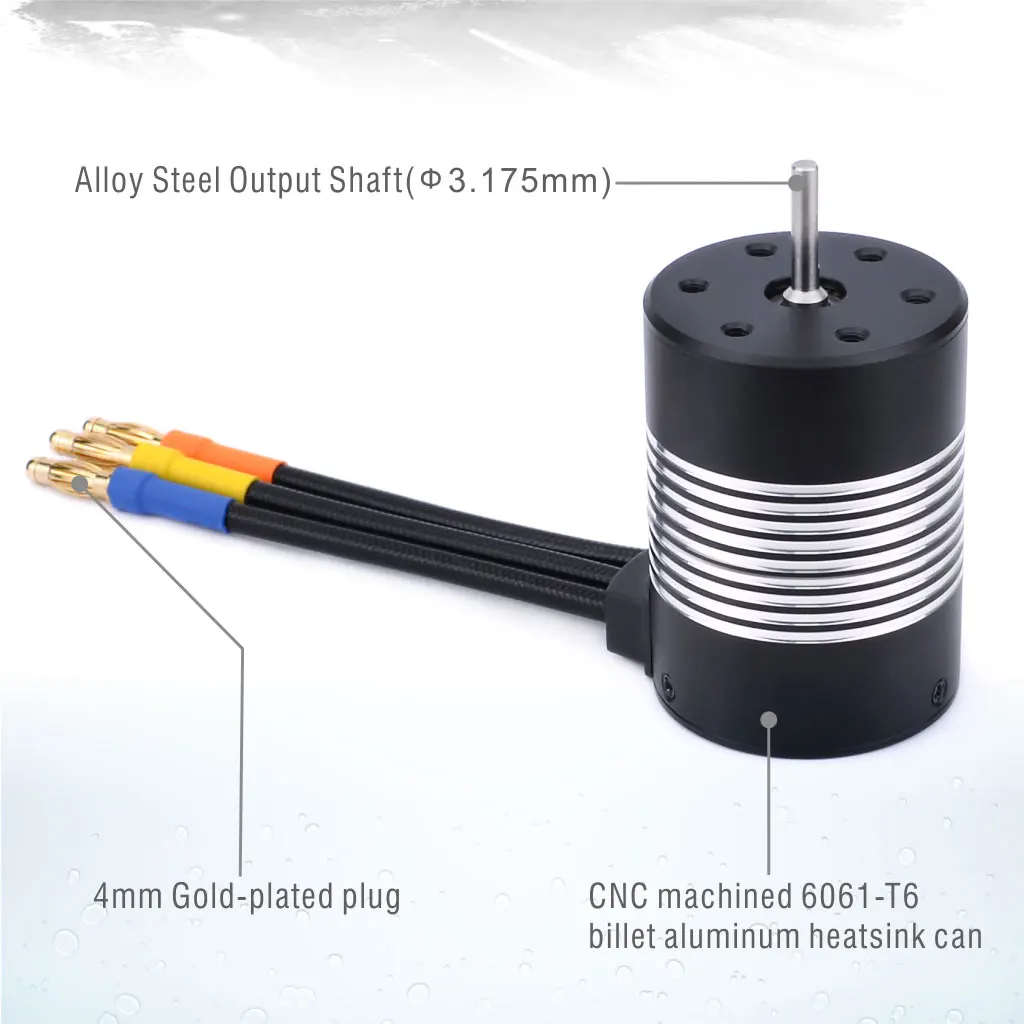 Rocket 3650 Waterproof Brushless Sensorless Motor 2300KV 3100KV 3500KV 4300KV 5900KV 5200KV 7700KV for 1/10 Tamiya RC Car