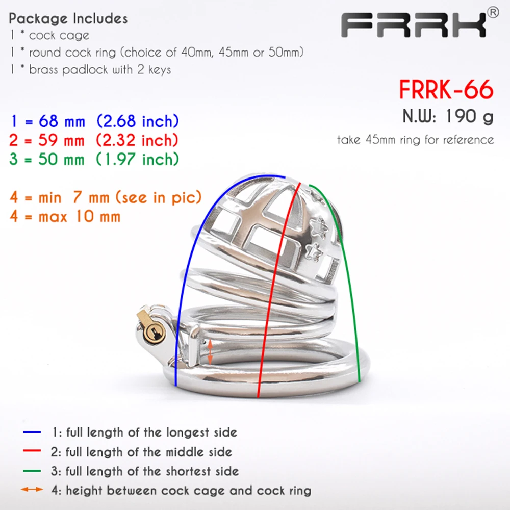 FRRK BDSM Toys for Couple Metal Male Chastity Cock Cage dia 37mm Adult Sex Shop Penis Rings Stainless Steel Bondage Belts