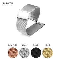 Substitute DW Watch Band 16mm 18mm 20mm 22mm Universal Ultra-Thin Milan Stainless Steel Band Stainless Steel Metal Bracelet