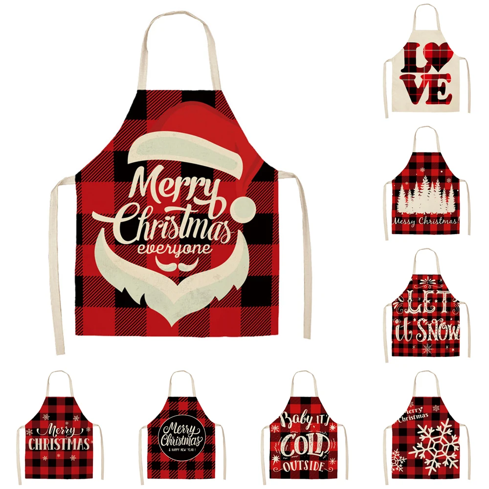 

Linen Merry Christmas Apron Christmas Decorations for Home Kitchen Accessories Natal Navidad 2021 New Year Christmas Gifts