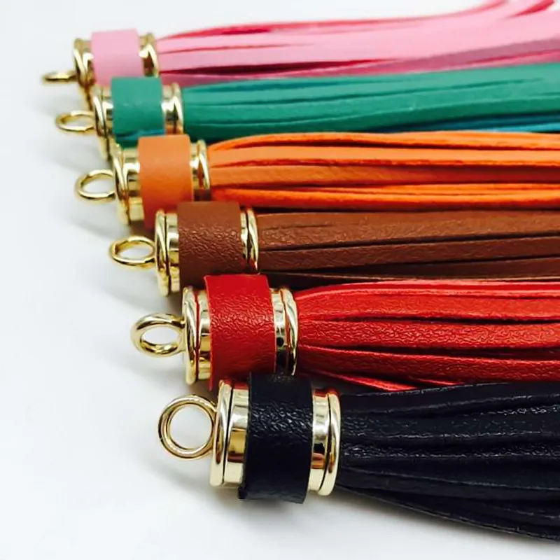 Tassel Leather Keychain Pendant Accessories Pu Metal Phone Bag Handbag Purse Charm Diy Porte Clef Sleutelhanger Trinket Llaveros