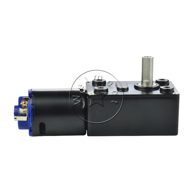 1pcs DC6V 12V 24V 6-150rpm JGY-370 Black High Torque Low Speed Self Locking Motor Turbine Worm DC Reduction Motor #Black Gearbox