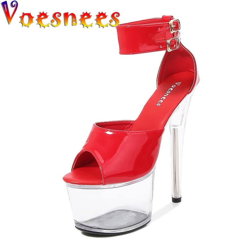 Women Shoes Thick Bottomed Platform Sandals Gladiator Pole Dance Heels High-heeled Sandals Thin Heels Cover Heel Stripper Shoes