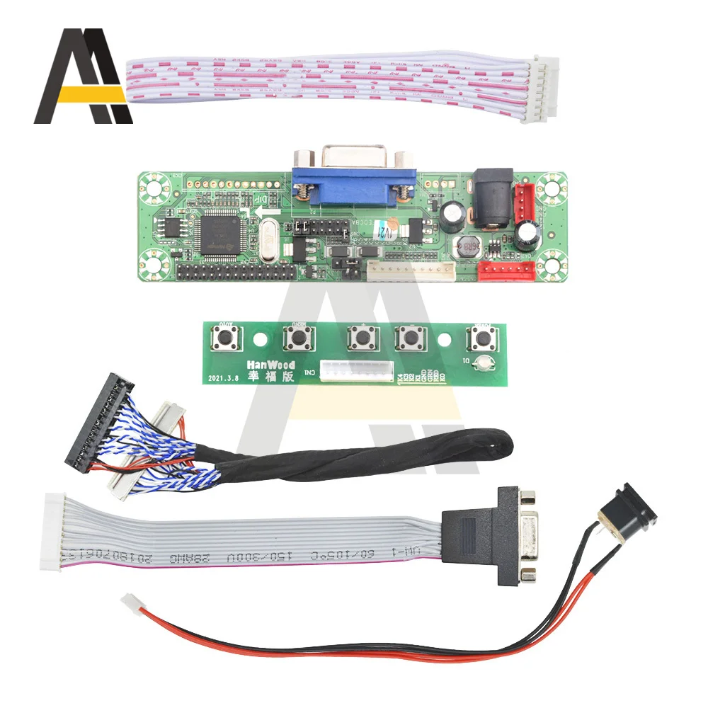 VGA Video MT6820-MD HX6820-A V2.0 Universal LVDS LCD Montor Screen Driver Board with 25CM/40CM LVDS Line 16CM/30CM VGA Cable