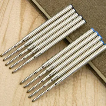 고품질 브랜드 5pc 블루 메탈 5pc 블랙 0.5MM 사무실 볼펜 리필 서명 문구 용품 잉크 리필