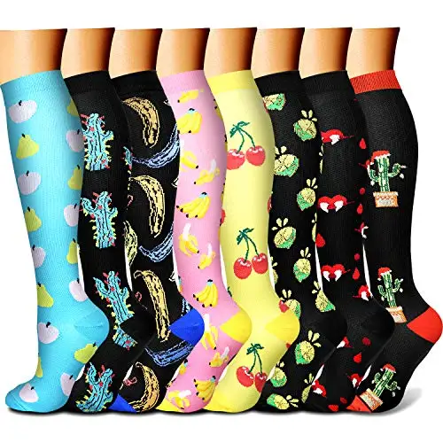 

Компрессионные женские спортивные велосипедные носки, смешной Рисунок, веселые чулки с воздушным шариком, разноцветные компрессионные чулки для бега