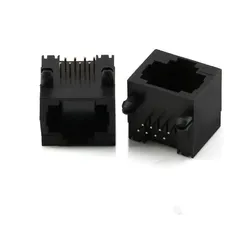 10pcs Black RJ45 8P8C Computer Internet Network PCB Jack Socket