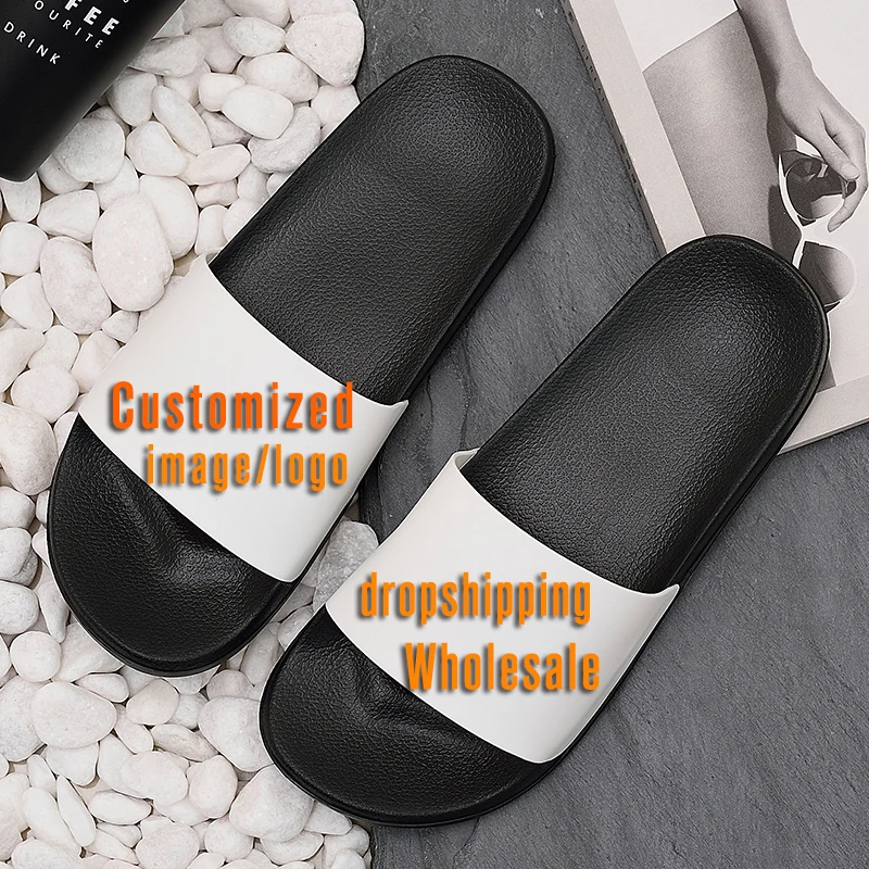 New Brand Designer Customize Your Logo Image 3D Print Summer Female male Kids Indoor Non-slip Slipper Zapatos Mujer Dropshipping