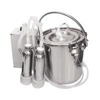 5L Electric Pulsator Milk Milking Machine For Goat Cattle Sheep Stainless Steel Milker Integrated Vacuum Pump 220V