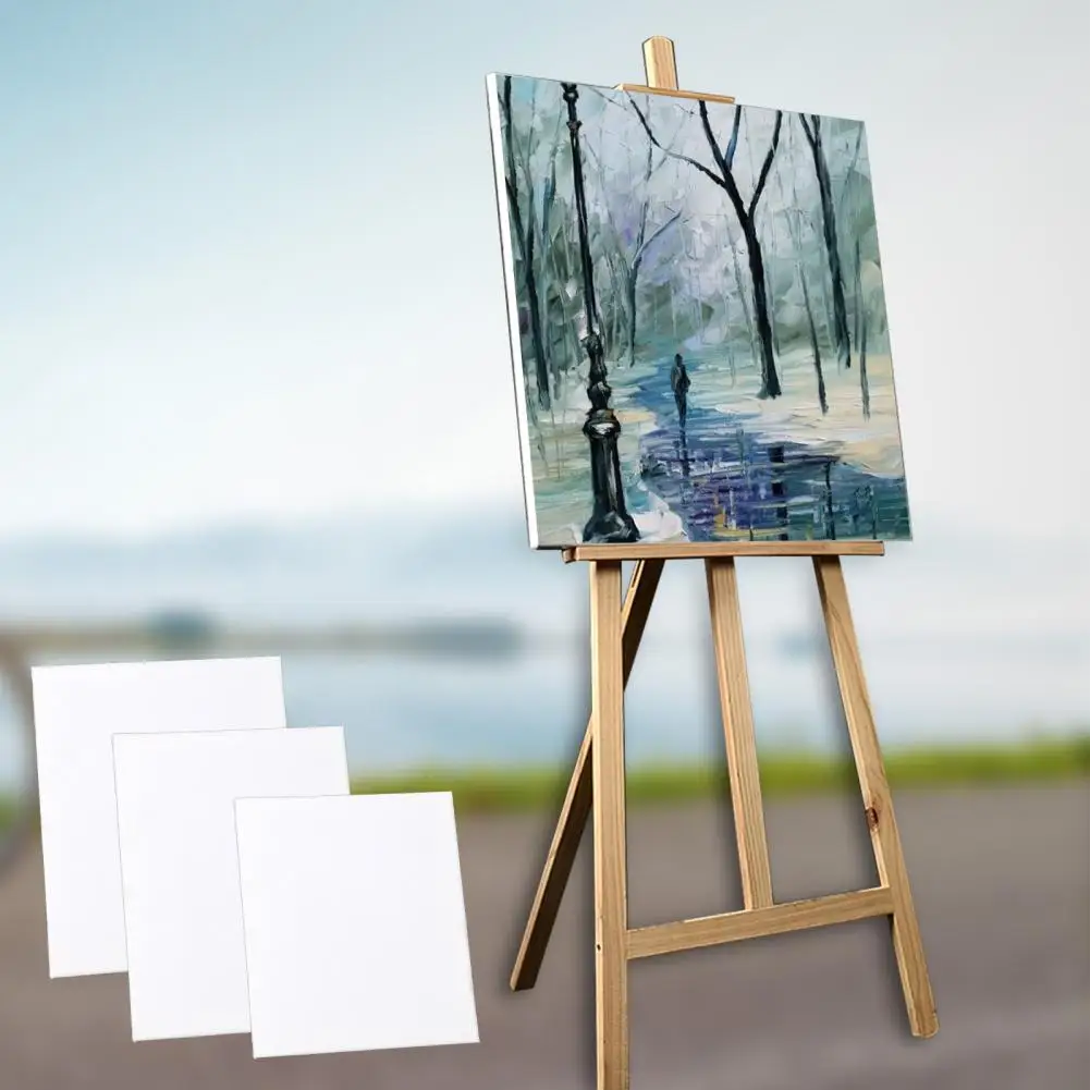 1pc White Blank Square Artist Canvas For Canvas Oil Painting,Wooden Board Frame For Primed Oil Acrylic Paint