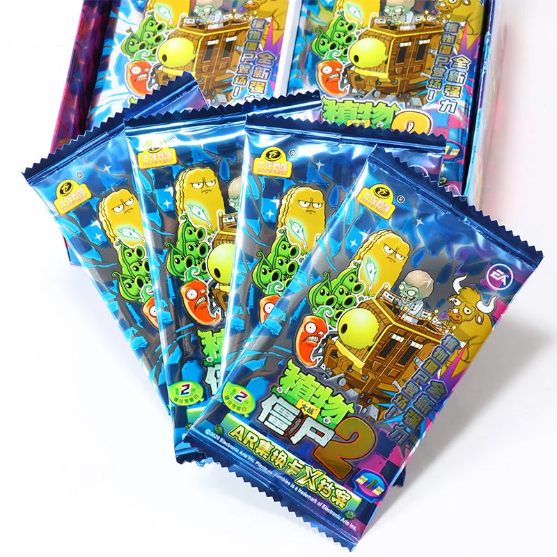 Zombie 2 Card Pea Peashooter Gatling  SunFlower Chomper Paper Letters Games Children Anime Collection Kid\'s Gift Playing Toy