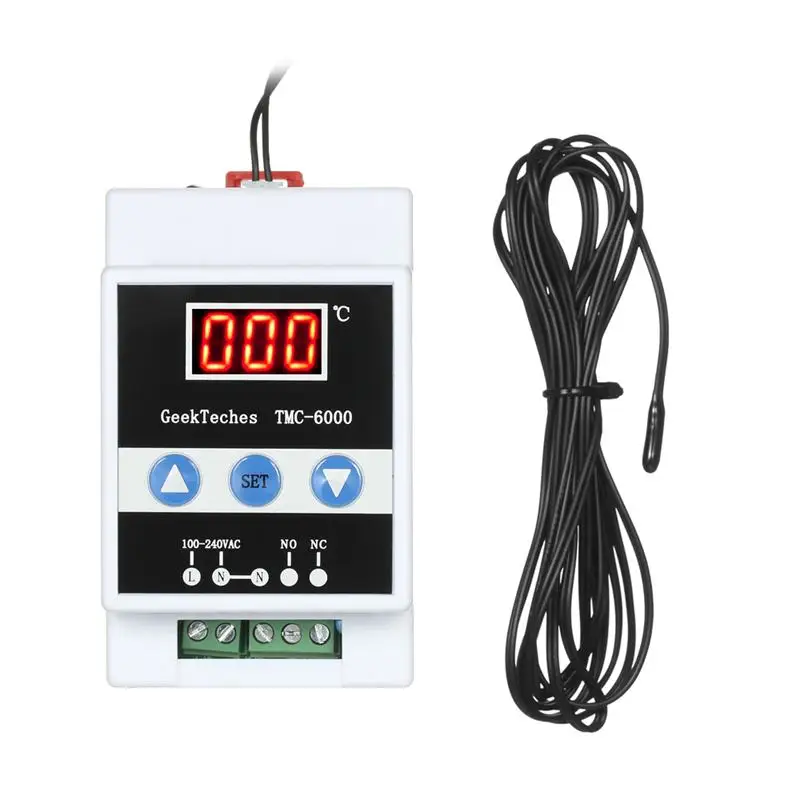 TMC-6000 110-240V Guide Rail Thermoregulator Digital Temperature Controller Thermostat Refrigeration Heating Temperature Control