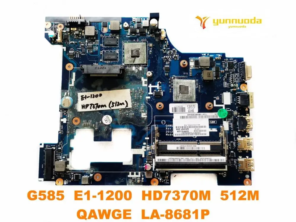 Original for Lenovo G585 laptop motherboard G585  E1-1200  HD7370M  512M  QAWGE  LA-8681P tested good free shipping