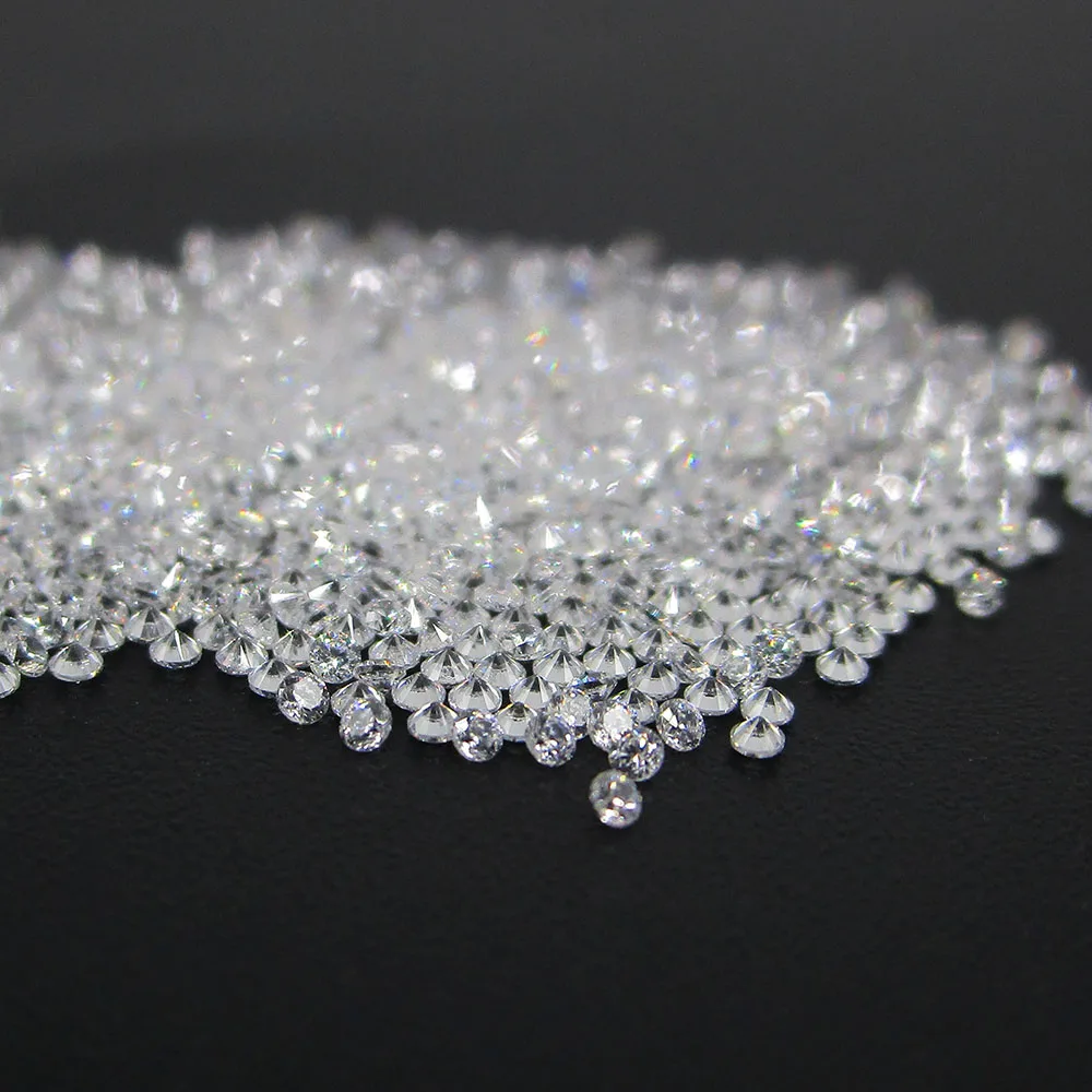 50 sztuk/worek AAA + rozmiar 2,1 mm 2,25 mm, 2,3 mm przezroczysty kryształ sześcienny cyrkon kamień 2,1-3,0 mm okrągły krój luźna cyrkonia CZ