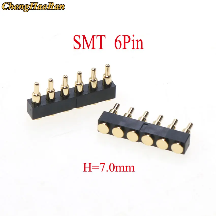 ChengHaoRan 1pcs SMT DIP Pogo Pin Connector Pogopin Battery Spring Loaded Contact Test Probe Power Charge Header Pins 2.54 Grid