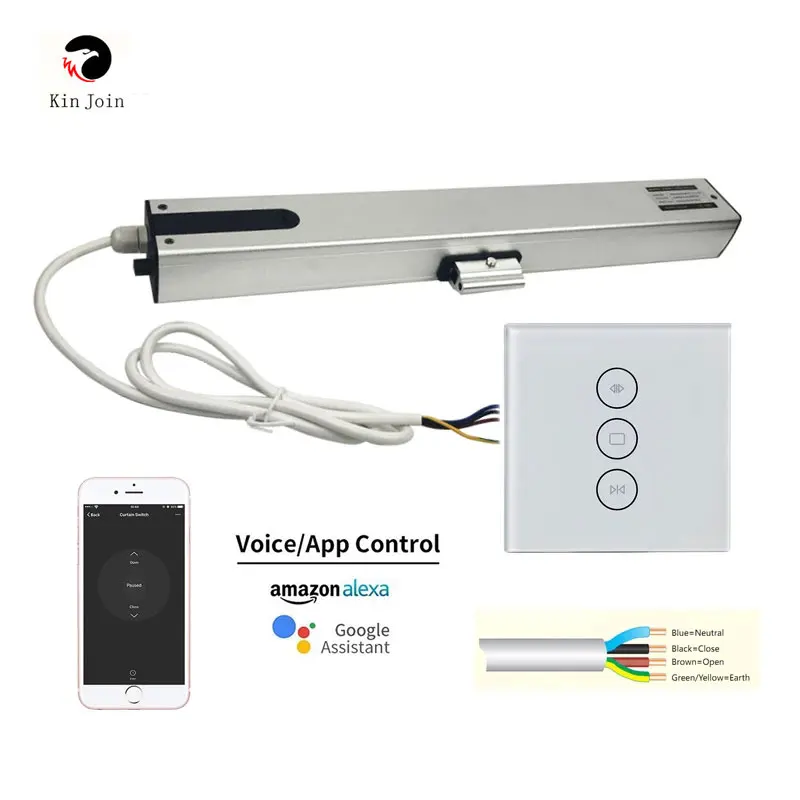 Kinjoin A-OK Elektrische Raam Opener, 3/4 Draden Motor Optioneel, Gecontroleerd Door Uw Bedrade Controller Smart Wifi Controller