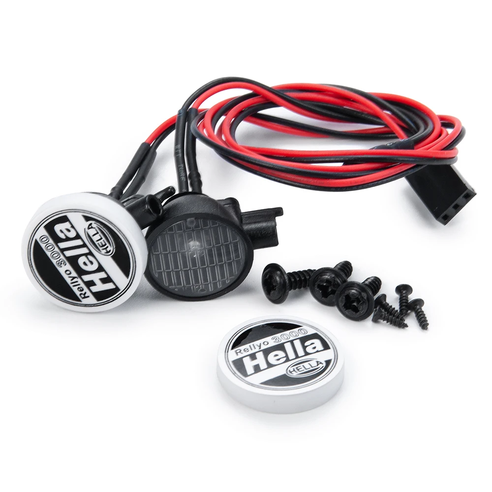 AXSPEED LED Lamp Roof Light Bright Search Light HELLA IPF Sticker Round Headlights for 1/10 RC Crawler Car Axial SCX10 TRX4 TRX6