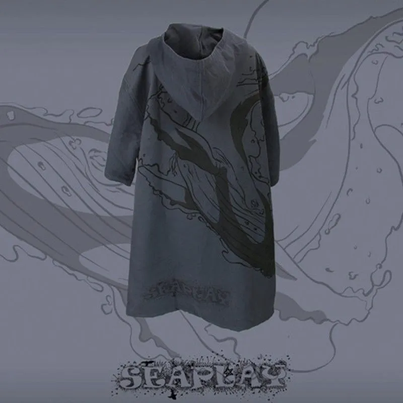 SEAPLAY Diving Swimming Bathrobe Robe Towel Poncho with Hood