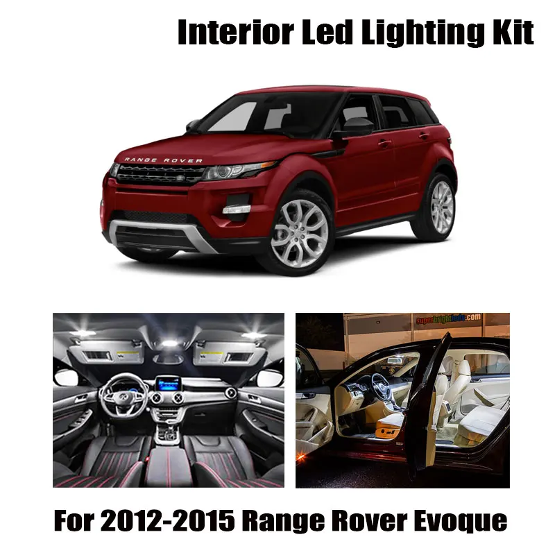 20 Bulbs White Canbus Car interior LED Dome Reading Map Light Kit For 2012-2015 Land Rover Range Rover Evoque License Plate Lamp