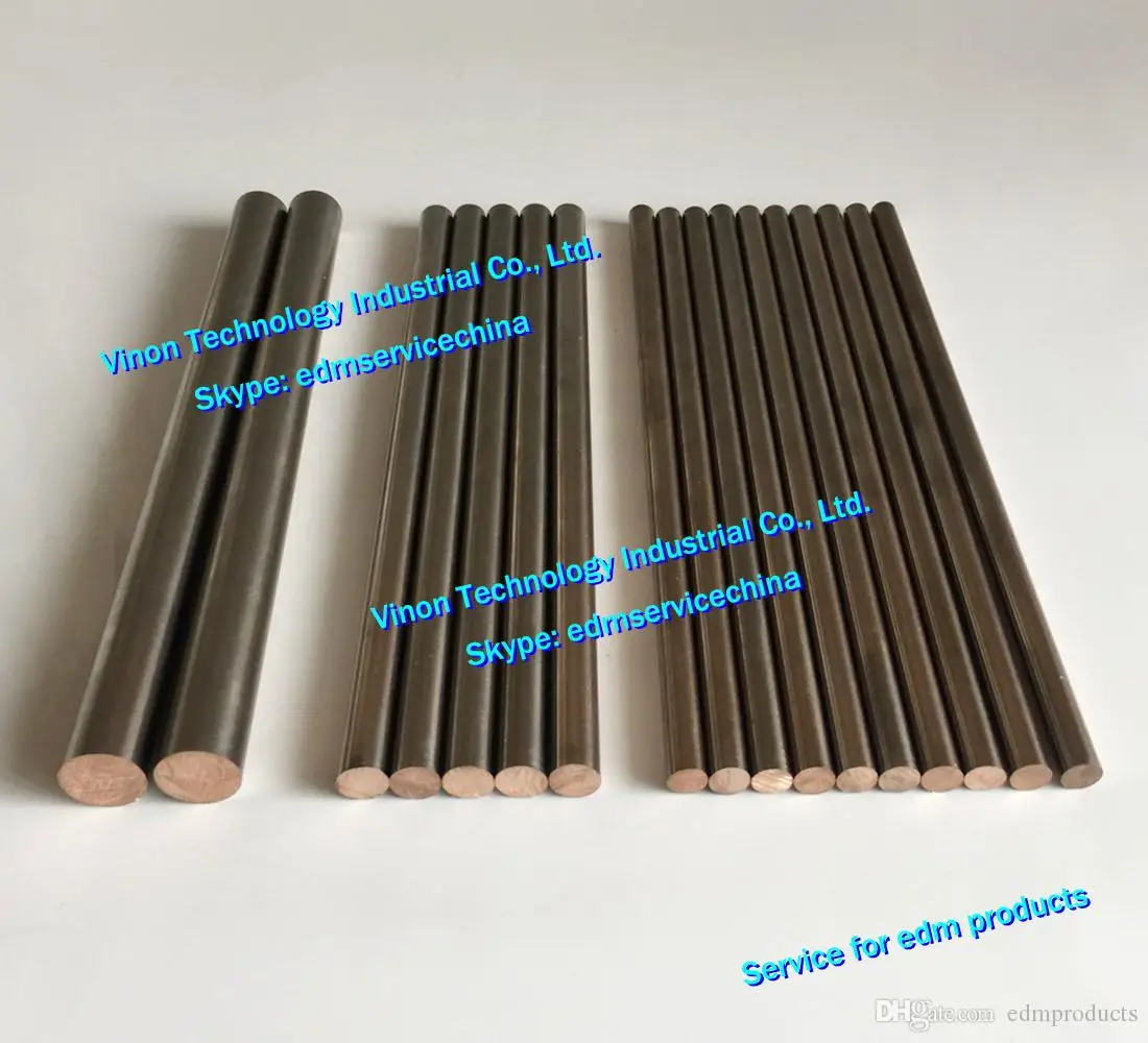 (5pcs/lot) D8x200mm CUW75 Tungsten Copper Alloy Rod Cu(Copper)+W(Tungsten), edm Copper Tungsten Electrode Round Bar dia. 8