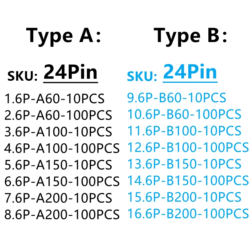 10Pcs/100Pcs Awm 20624 80C 60V VW-1 FFC-0.5MM-24P Typea/B 60/100/150/200Mm