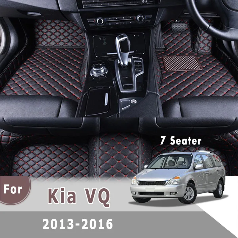 

Ковры с правым рулем для Kia VQ 2016 2015 2014 2013 (7 мест) Автомобильные коврики из искусственной кожи, подушечки для ног, аксессуары для интерьера, чехлы