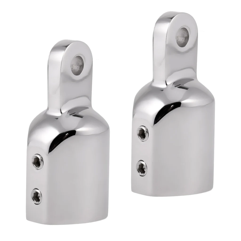 2 Pieces Marine Stainless Steel Eye End Cap Bimini Top Fitting Hardware 22mm