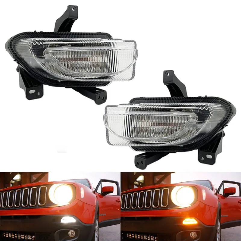 

LED Headlight fog lights For Jeep Renegade 2015-2018 DRL headlights fog light daytime running lights driving lights foglights