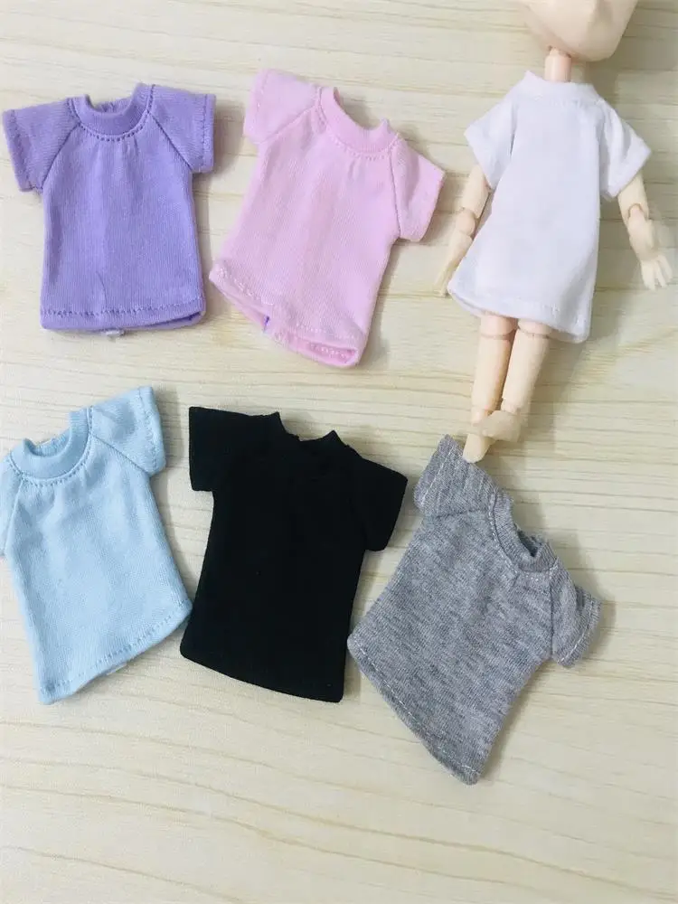 Neue nette ob11 kleidung kurzen ärmeln T-shirt geeignet für ob11 obitsu 1/10 puppen 11 Molly 1/12 bjd puppe kleidung zubehör