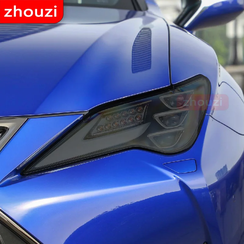 For Lexus RC F RC350 Facelift 2019 2020 Car Headlight Tint Smoked Black Protective Film Transparent TPU Sticker Accessories