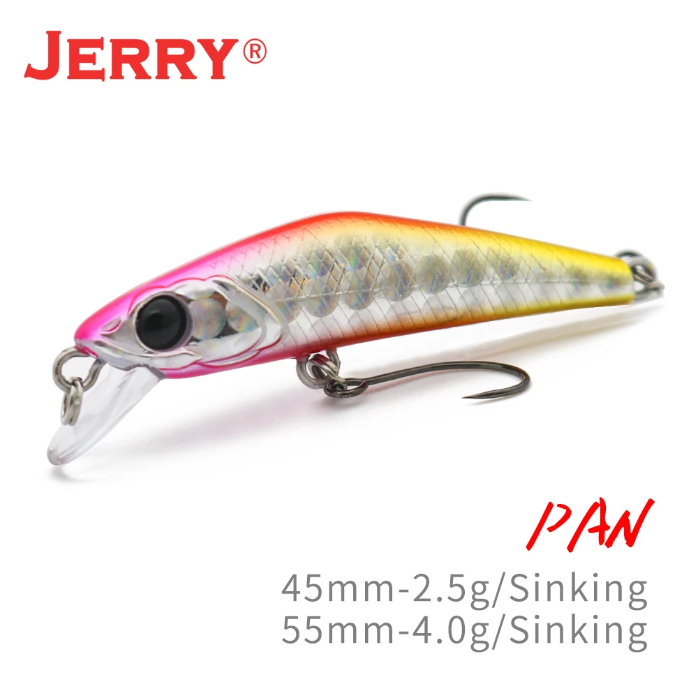 

Jerry Pan Sinking Micro Minnow Spinning Hard Bait 45 55mm Perch Trout Jerk Lures Walk The Dog Plug Wobblers Fishing Tackle