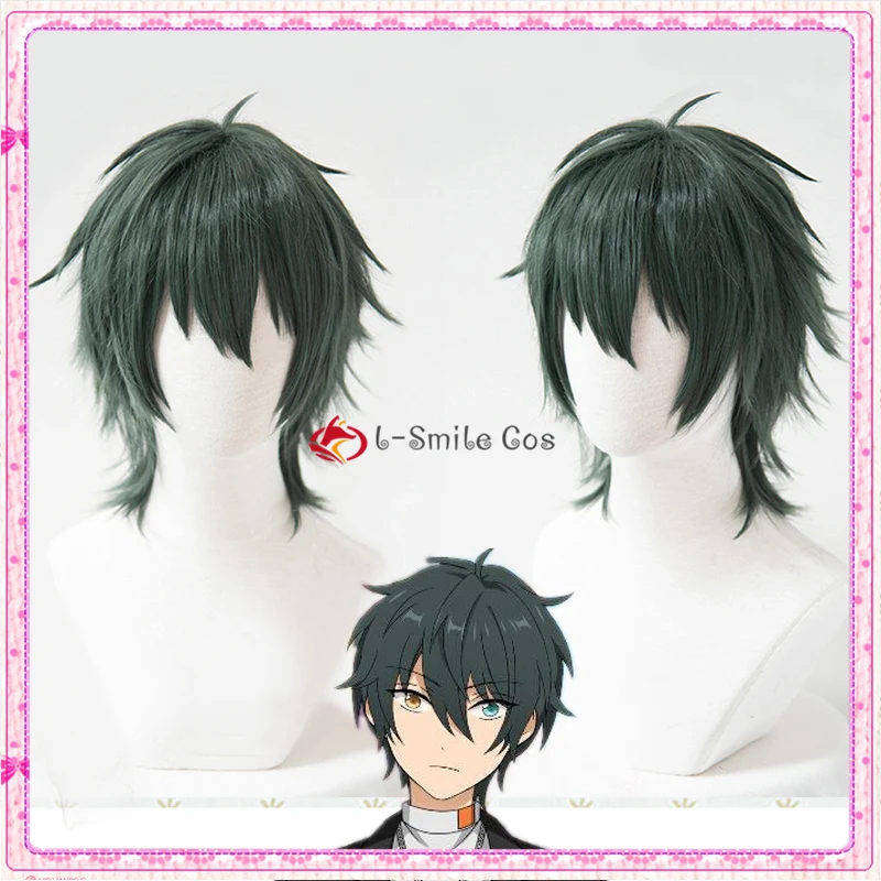 

kagehira Mika Wig Cosplay Short Dark Green Synthetic Hair Heat Resistant kagehira Mika Cosplay + Free Wig Cap