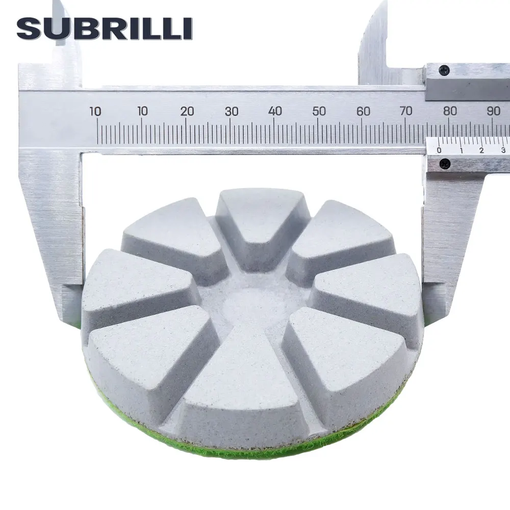 SUBRILLI 3" 7pcs/Set Diamond Concrete Floor Polishing Pad Resin Bond Abrasive Tool Concrete Marble Floor Sanding Disc Repairing