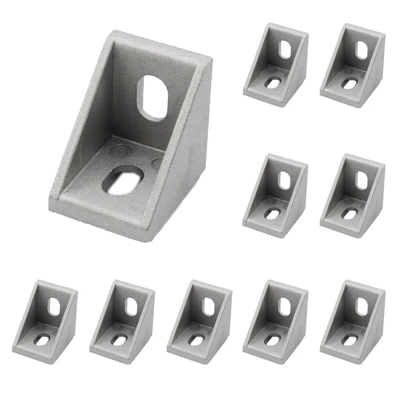 

10 Pack Aluminum Profile Corner Bracket, L Shape Right Angle Joint Bracket Fastener, L Brackets Connector for 30 Series Profile