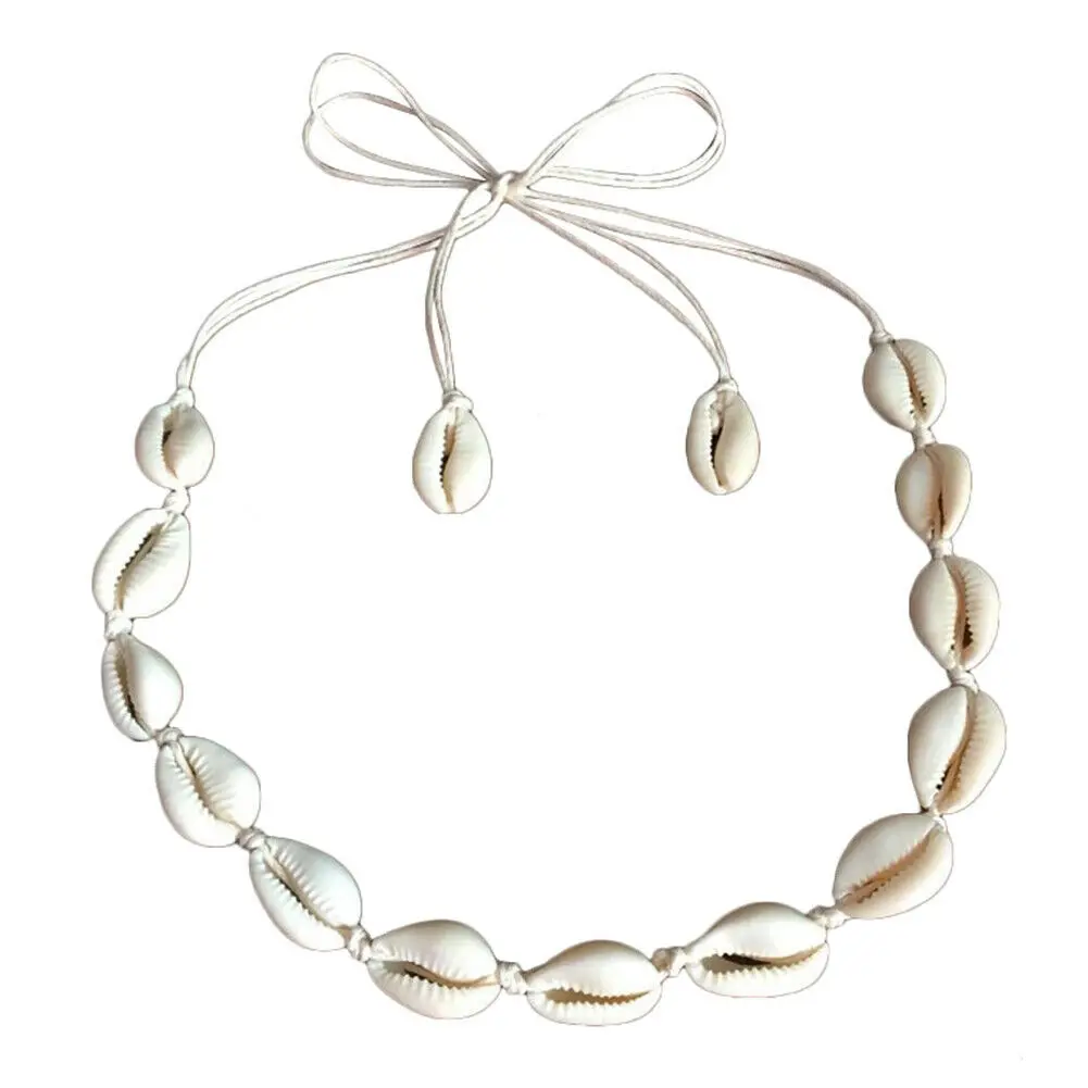 Bohemian Summer Beach Shell Choker Necklaces For Women Teens Girls Summer Fashion Jewelry Chained Shell Pendants Necklace