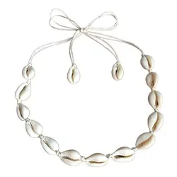 Bohemian Summer Beach Shell Choker Necklaces For Women Teens Girls Summer Fashion Jewelry Chained Shell Pendants Necklace