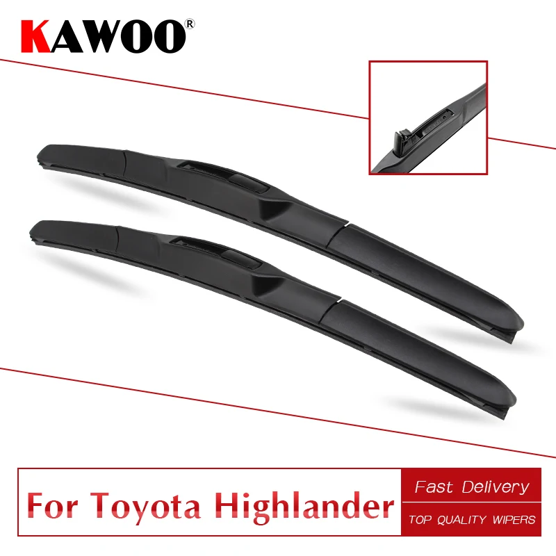 KAWOO For Toyota Highlander Car Wipers Blades 2001 2002 2003 2004 2005 2006 2007 2008 2009 2010 2011 2012 2013 2014 2015 2016