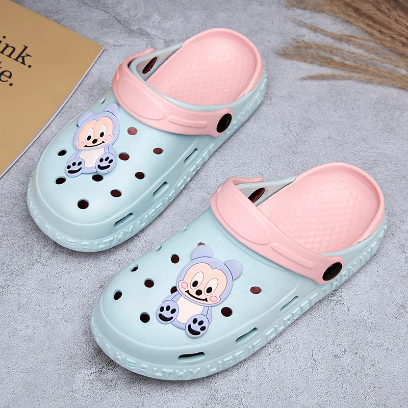 1-10y Kinder Maultiere & Clogs Sommer Junge Mädchen Sandalen Cartoon Innen Weichen Boden Strand Hausschuhe Kinder Garten Schuhe Hy21