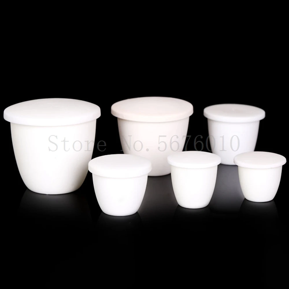 1piece Laboratory Corundum crucible 99% alumina Ash crucible with cover 5/10/20/25/30/50/100/150/200ml/300ml