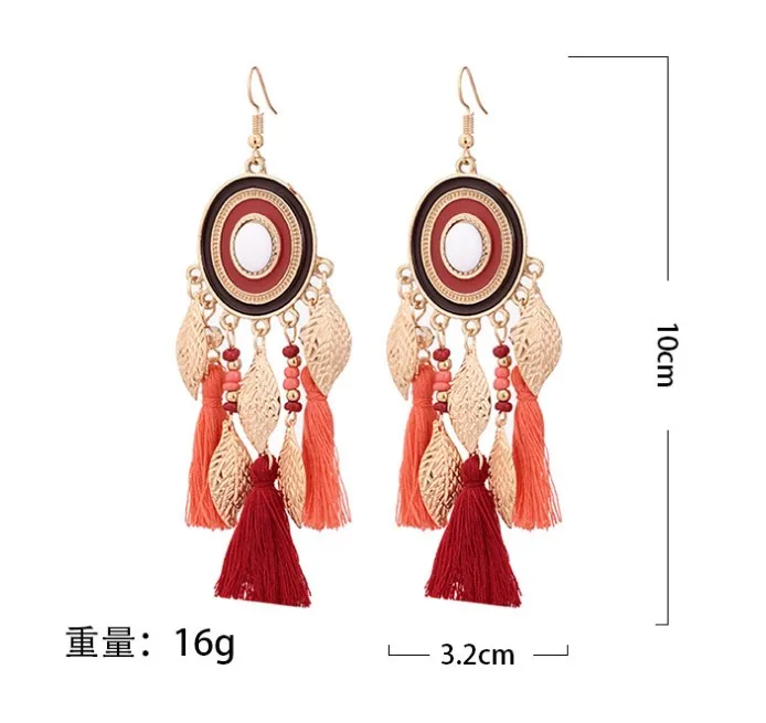 

New 30 pairs Fashion Handmade Colorful tassel earrings Ethnic boho Jewelry Women Long Drop Earring 2021 Trendy Jewelry gifts