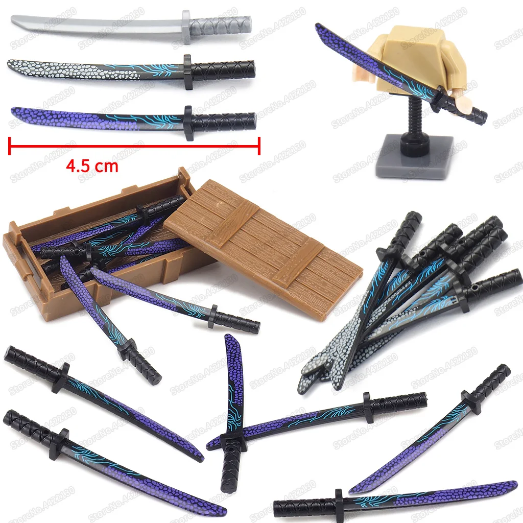 Figures Sword Building Block Samurai Sword Military Warrior magic elemental Weapons Model Scenes Child Christmas Gifts Boys Toys