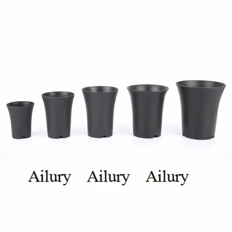 Thickened Round High Waist Black/White Vientiane Pots Old Pile Succulent Flower Pots Frosted Plastic Small Jade Container