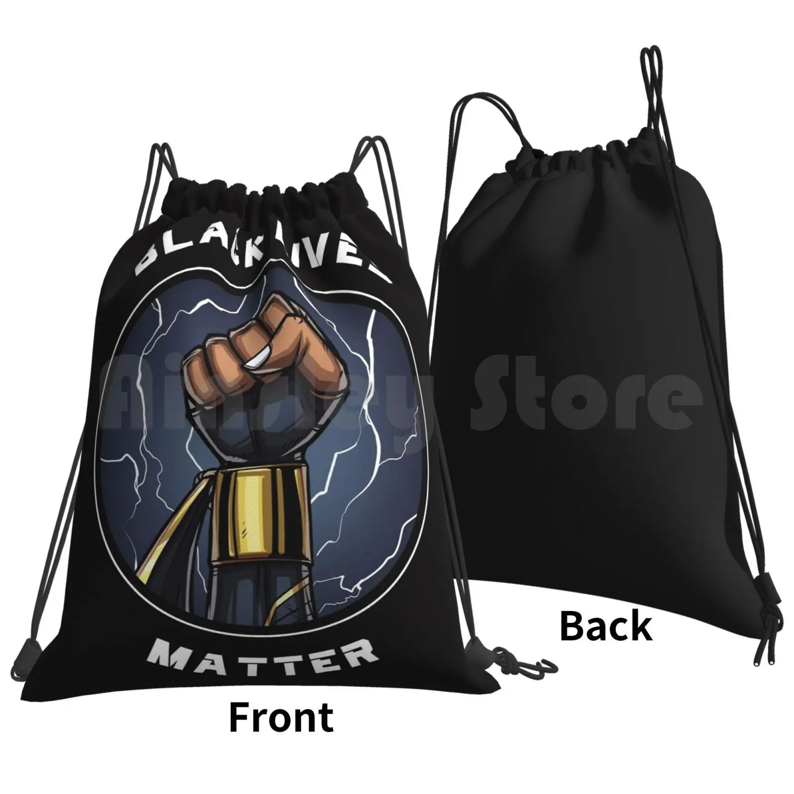 Black Lives Matter-Backpack Drawstring Bag Riding Climbing Gym Bag Comics Hero Superhero Black Lives Matter Black Lives