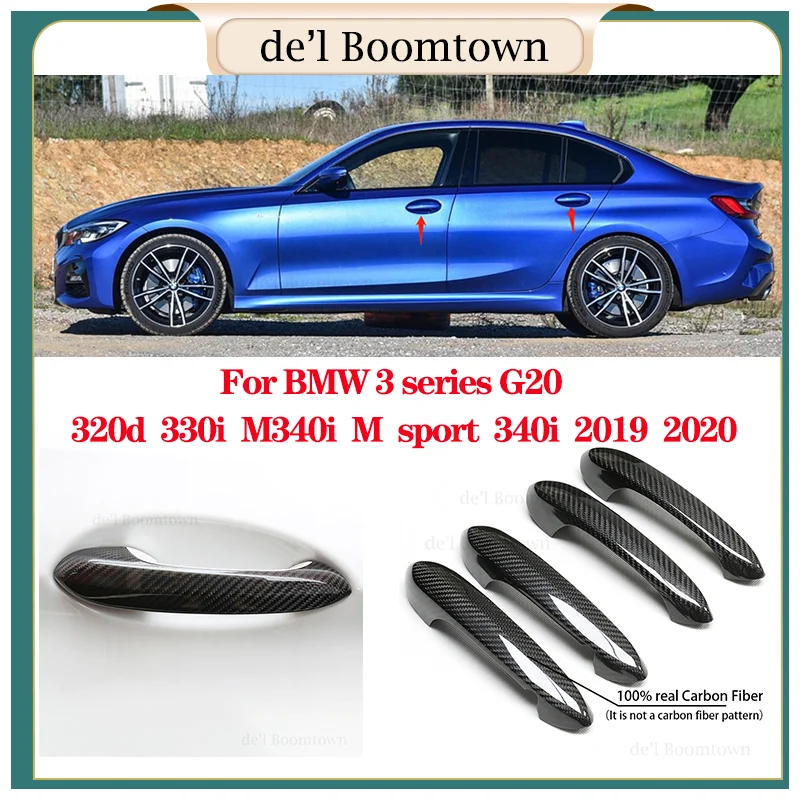 

Car Door Handle Cover accessories 100% Real Carbon Fiber For BMW 3 series G20 320d 330i M340i M sport 340i 2019 2020 Cover