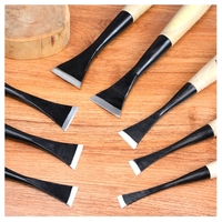 Carving Chisel Woodworking Flat Blade Hardwood with Different Size Hand Forged Wood Handle Engraving Tools