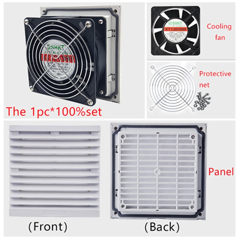 Juego de filtros de ventilación para ventilador con doble rodamiento de bolas, rejilla, sistema de ventilación de escape, filtro de ventilador con ventilador