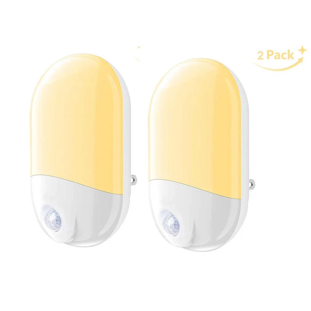 2 PACK Led Night Light with PIR AC 100-240V with Led Light sensor and PIR Motion Sensor Function Led Night Sensor LAMP