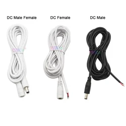 0.5m 1m 2m 3m 5m 10m 5.5 * 2.1 mm DC female and Male Jack adapter cable connector Power Supply Plug White/Black extension wire