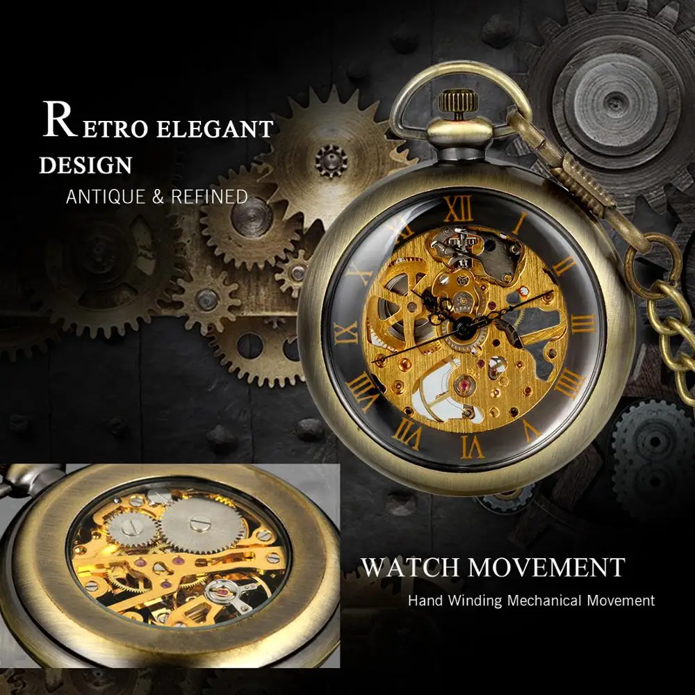 LANCARDO Vintage Hand Wind Mechanicalนาฬิกาสำหรับผู้ชายนาฬิกาจี้สร้อยคอโซ่กระเป๋าโซ่Reloj De Bolsillo