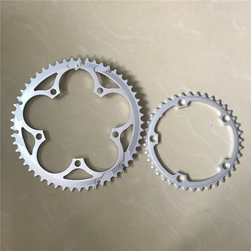 Road Bike Sprockets 130 BCD 53T 39T Double Disc Crown Chainwheel Folding Bicycle Chainring Alloy MTB Parts 7/8/9/10 Speed 3/32"
